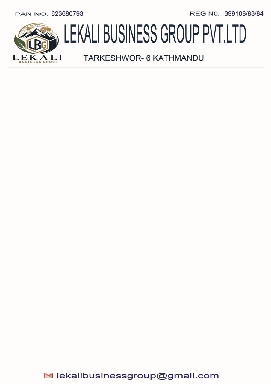 Lekali Business Group official letterhead
